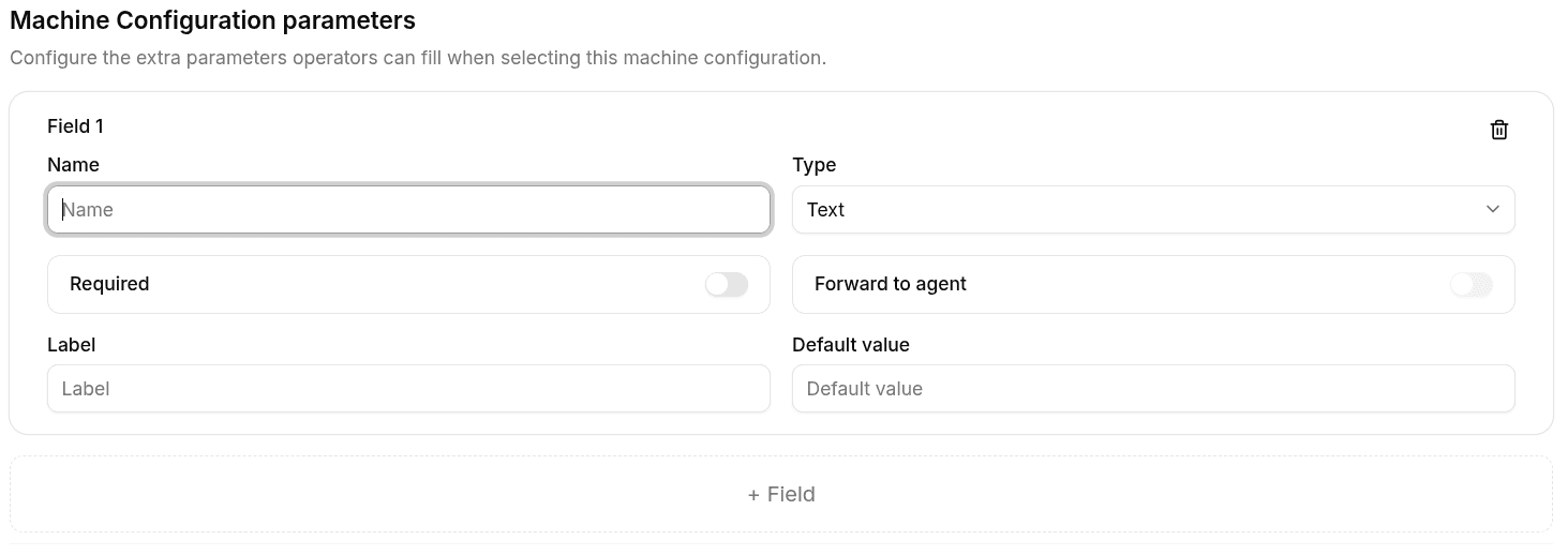 Machine Configuration Parameter Definitions