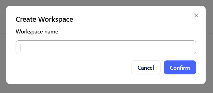 Create Workspace Dialog