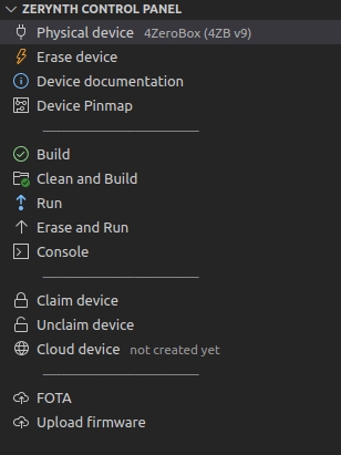control panel with device