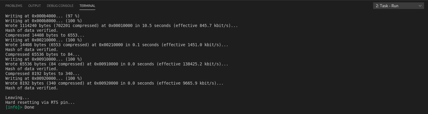 vscode run result